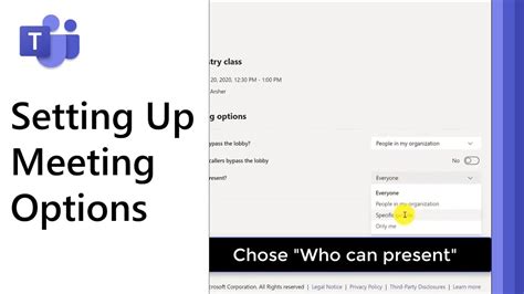 Set online meeting options .